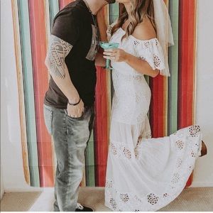 House of Harlow Revolve White Off Shoulder Dress